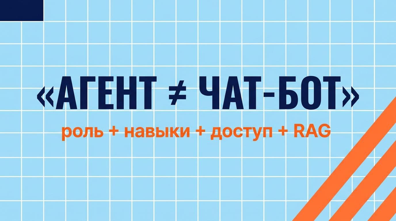 AI-агент — это не чат-бот. Это цифровой сотрудник с ролью, навыками, доступами и базой знаний