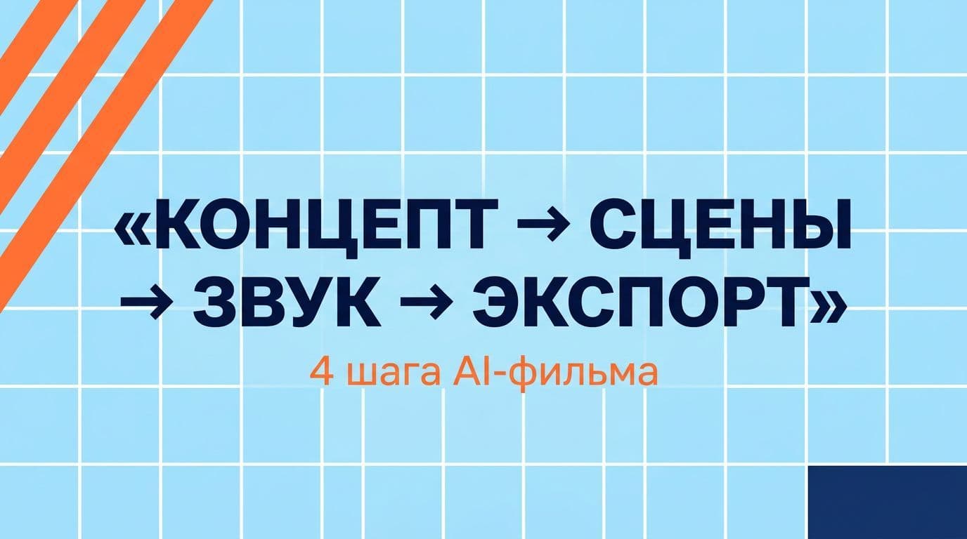 Четыре шага AI-фильма: концепт → сцены → звук → экспорт — всё в одном MediaLab