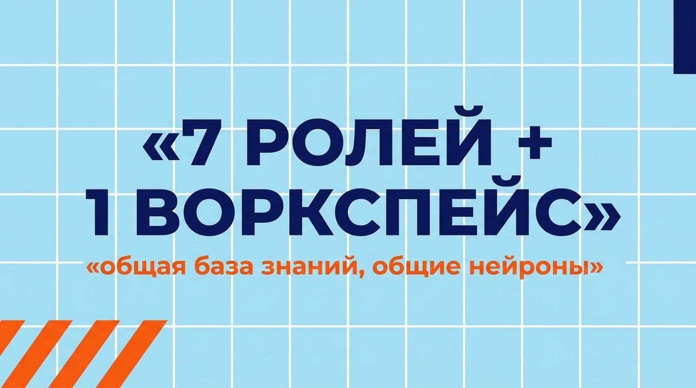 7 ролей + 30+ нейросетей в едином воркспейсе с общей базой знаний