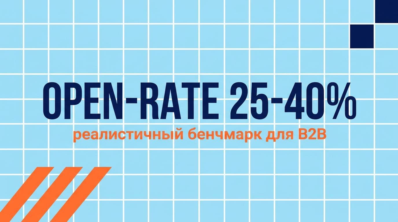 Реалистичные показатели open-rate для B2B-рассылок — 25-40% (выше для нишевых сегментов)
