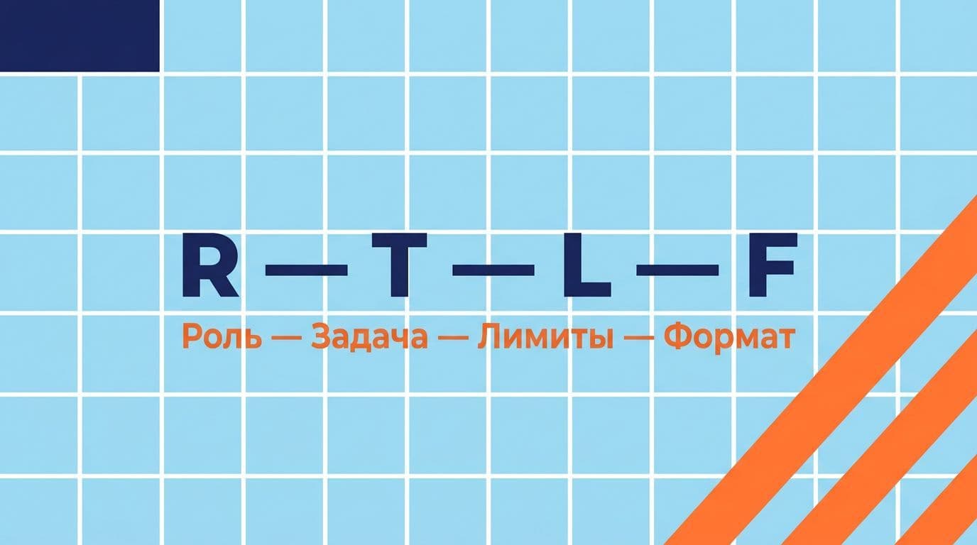 RTLF — четыре элемента рабочего промпта: роль, задача, ограничения, формат