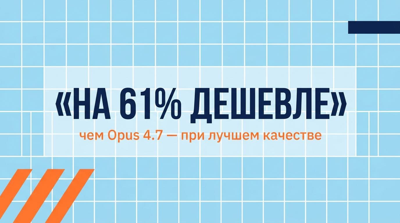 На 61% дешевле Opus 4.7 при равном или лучшем качестве — экономика внедрения изменилась