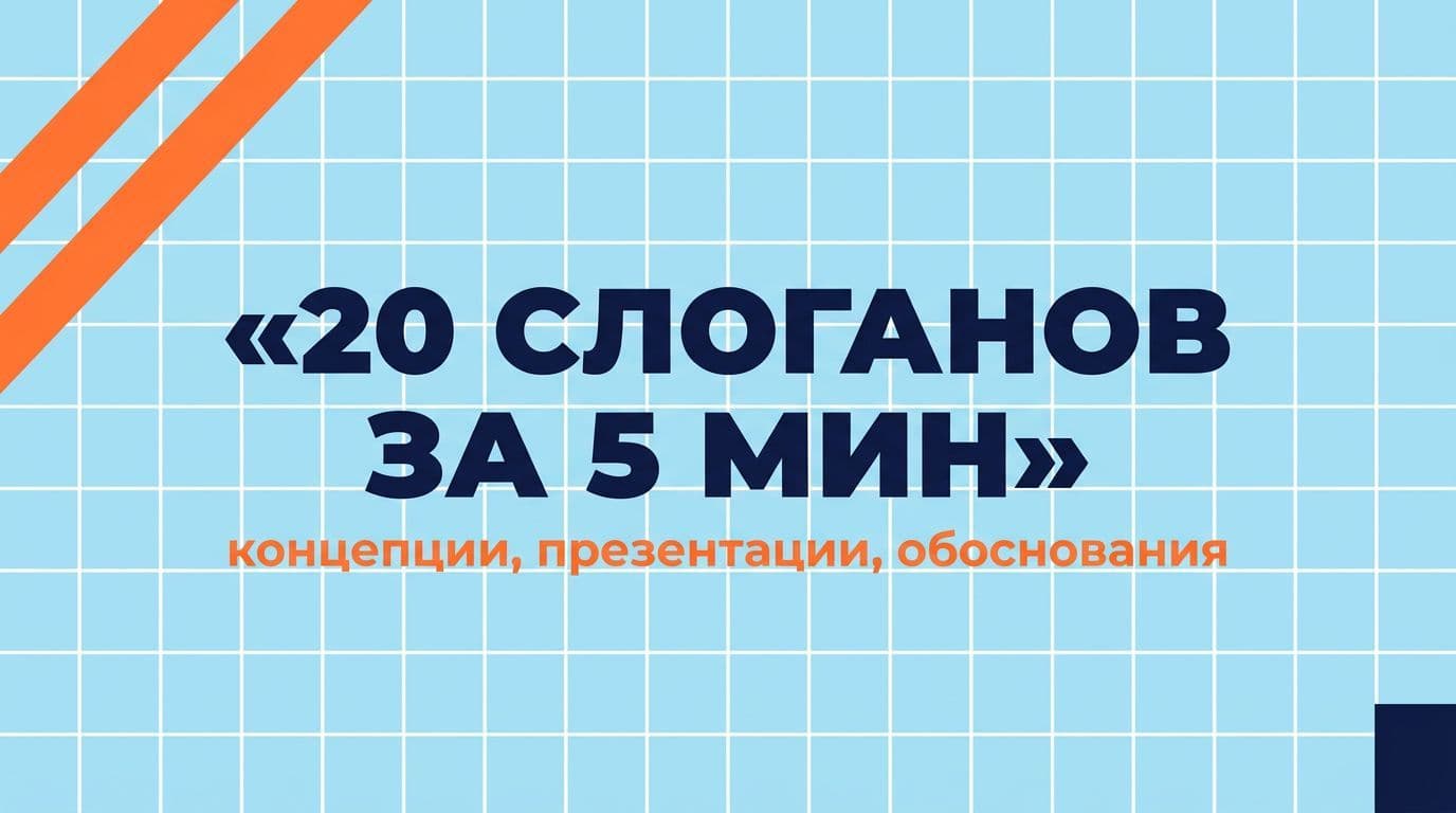 20 слоганов за 5 минут + готовые концепции и презентации