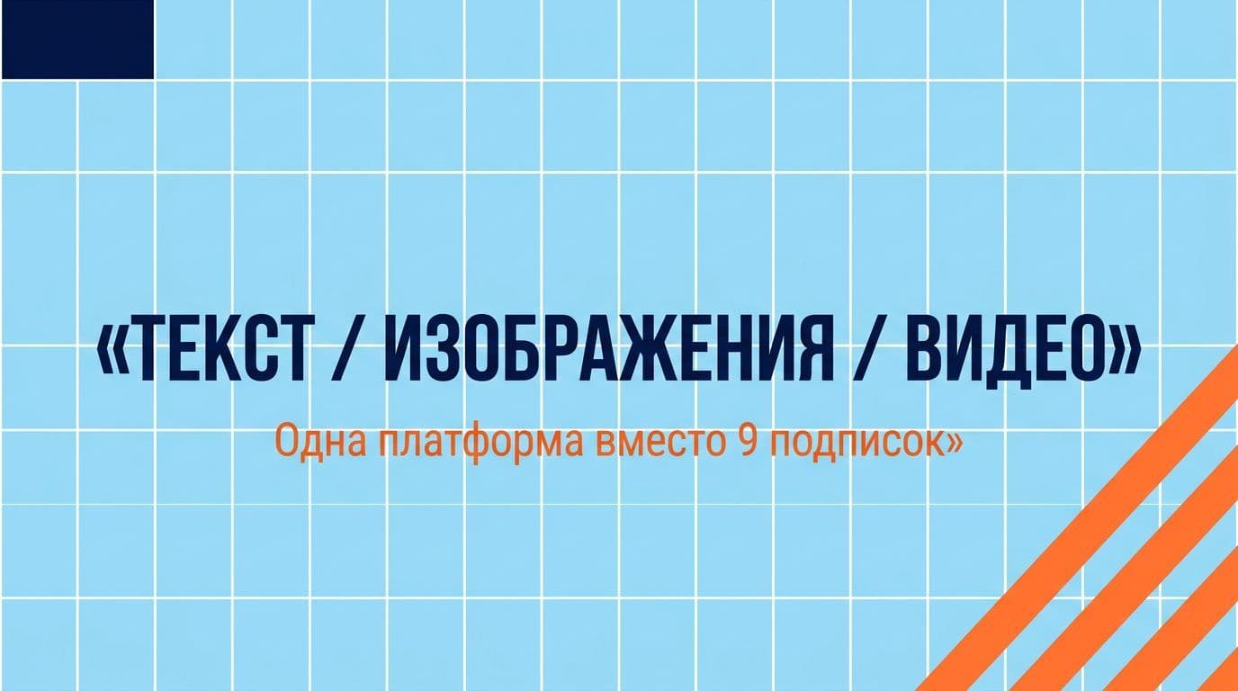 Один AI-стек закрывает текст, изображения и видео — нет нужды в 9 отдельных подписках