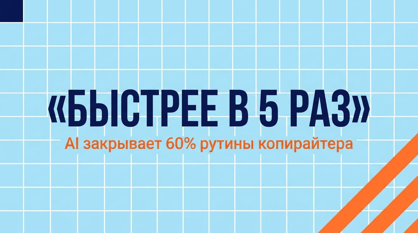 AI закрывает 60% рутинных задач копирайтера — освобождает время для стратегии и креатива