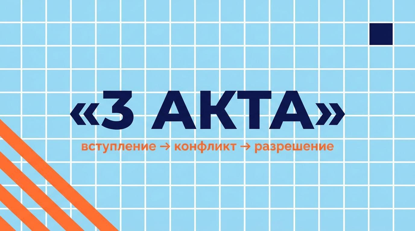 Универсальная структура «3 акта» работает для видео, подкастов и презентаций