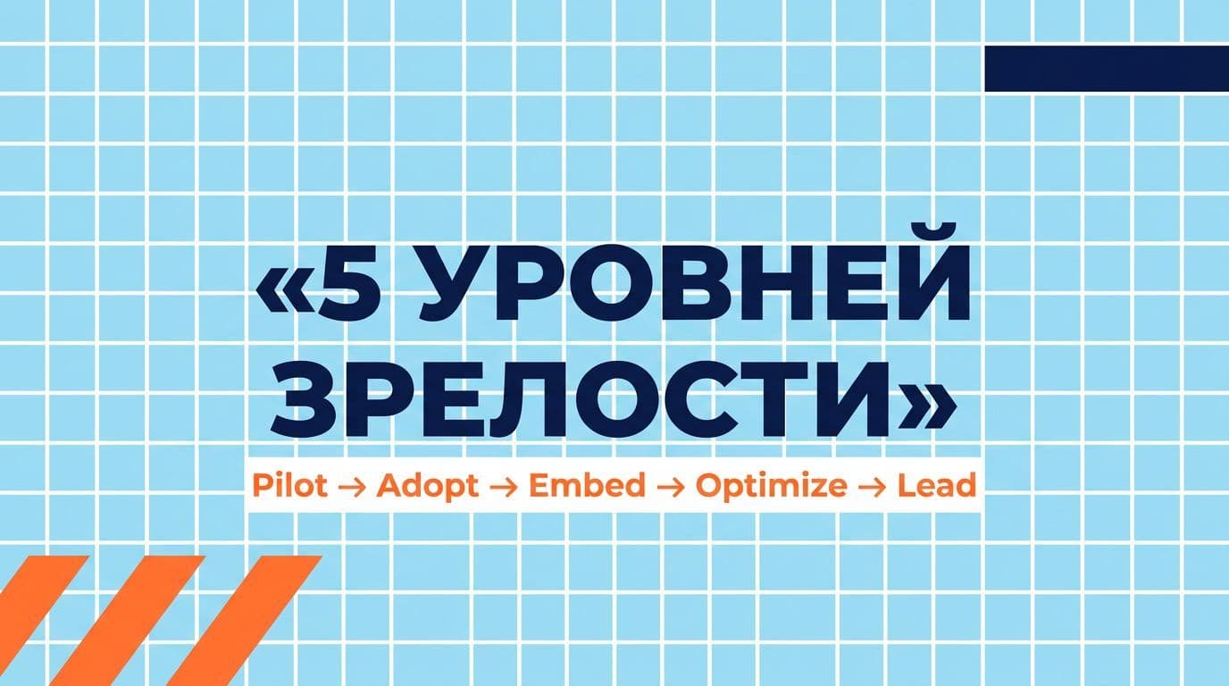 Пять уровней зрелости: Pilot → Adopt → Embed → Optimize → Lead