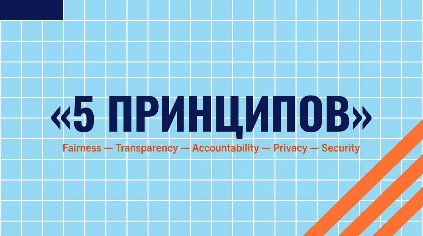 Пять базовых принципов AI-governance — fairness, transparency, accountability, privacy, security