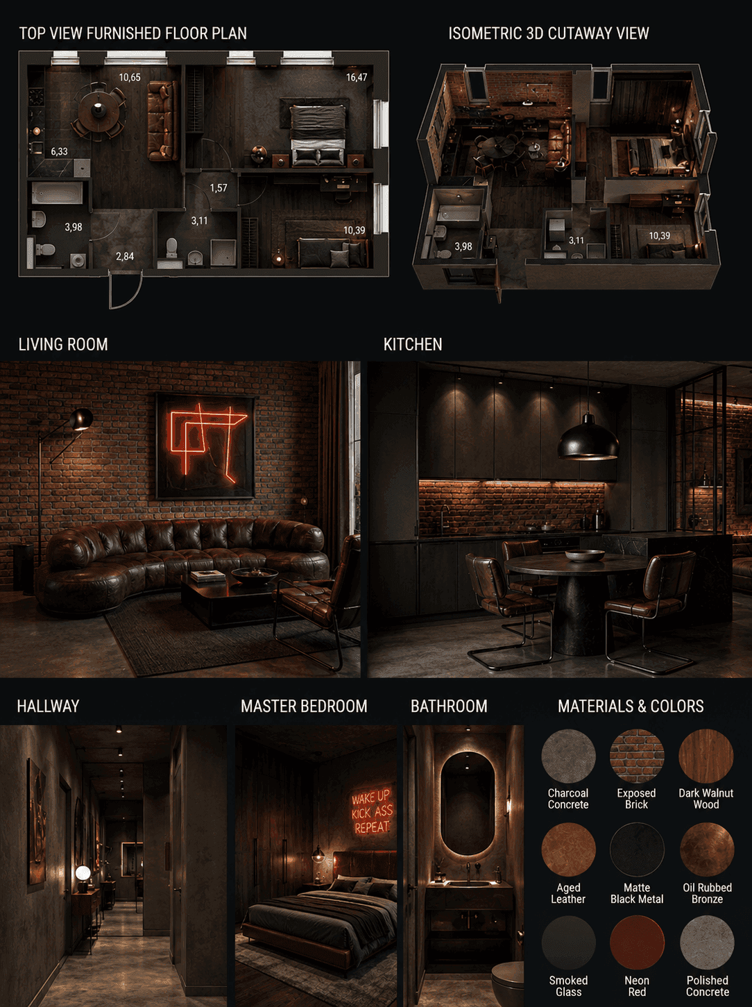 Промпт «Dark Industrial Luxury» — результат генерации
