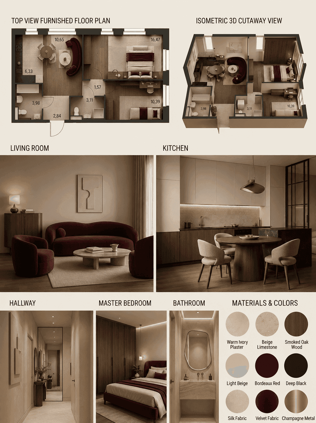 Промпт «Quiet Luxury with Bordeaux» — результат генерации